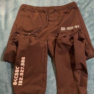 printed utility windbreaker joggers